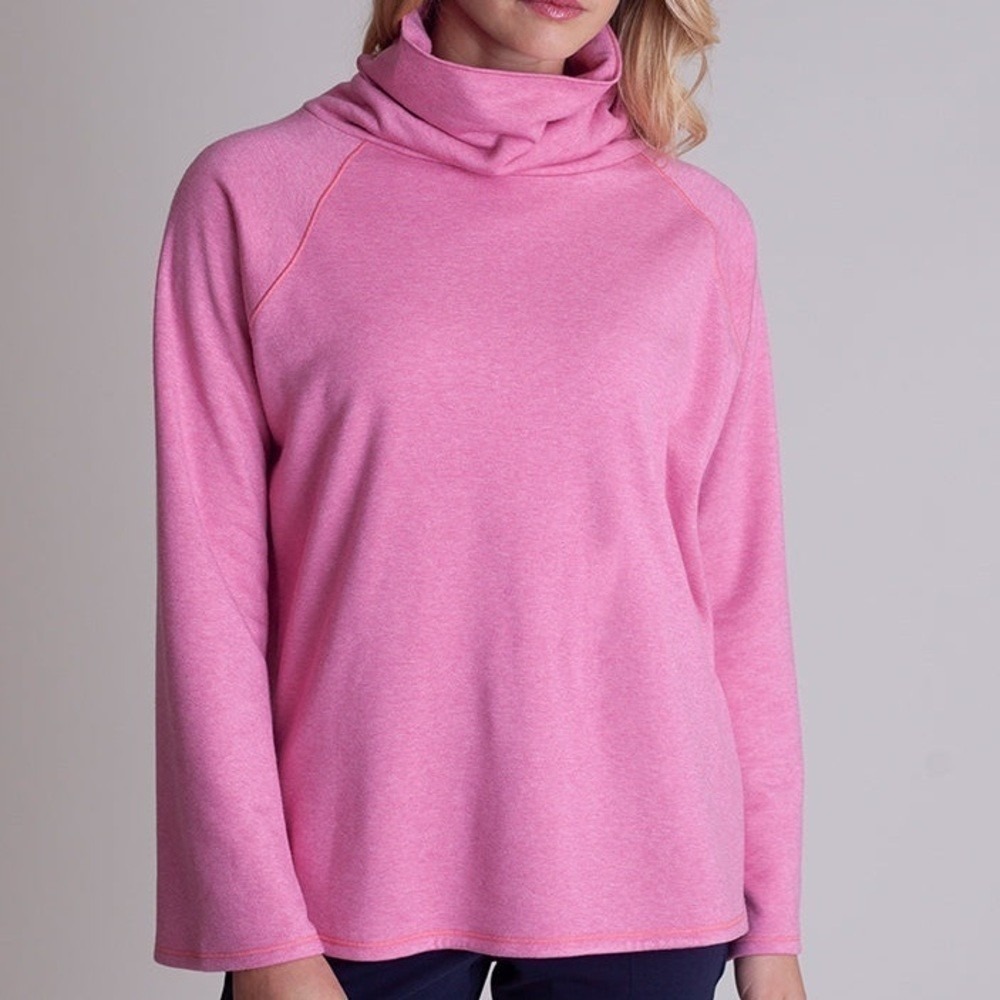 Buki Collection Seattle Pink Fleece Mock Neck Pullover Sweatshirt XL Cozy Lounge